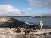 Yvonne with sea lions